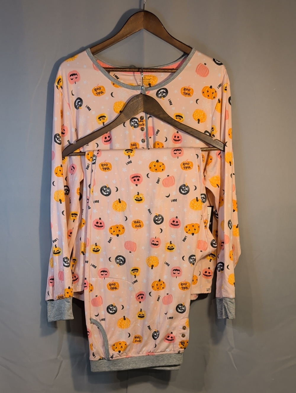 Cuddl Duds Pink Halloween Pumpkin Pajama Set